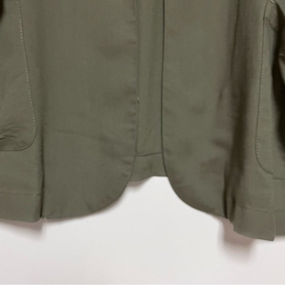 Chico’s Womens Shacket Size 2 Medium 12 Olive Green Lightweight Rayon Grunge - Picture 4 of 6